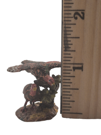 Painted Metal Figurine – 2 Turkeys