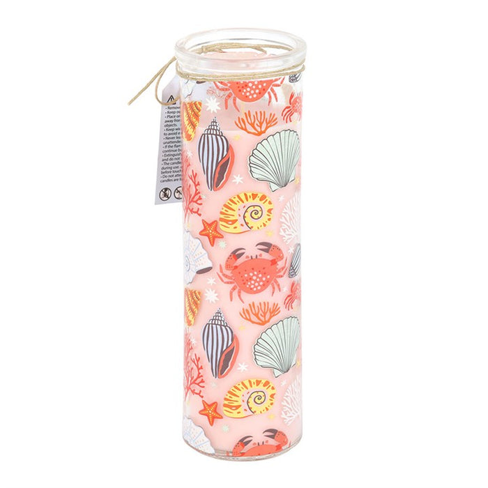 Pastel Shell Print Coconut & Sea Salt Tube Candle 🇬🇧