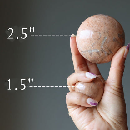 peach moonstone spheres
