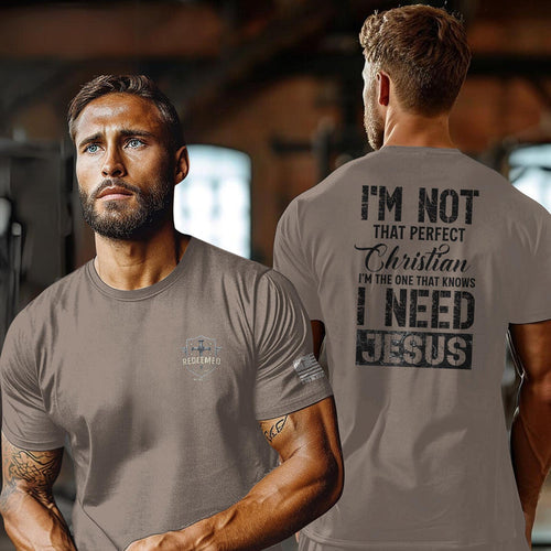 Perfectly Imperfect Christian T-Shirt - Distressed Vintage Tee for Women & Men, Faith-Driven Reminder of God's Love, Unisex Heavy Cotton