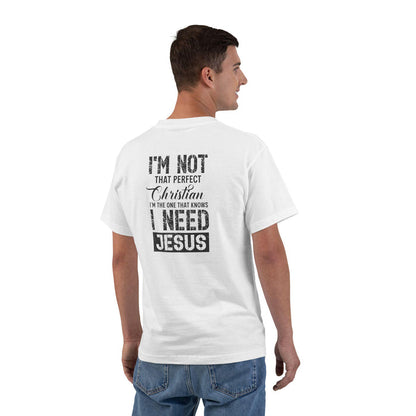 Perfectly Imperfect Christian T-Shirt - Distressed Vintage Tee for Women & Men, Faith-Driven Reminder of God's Love, Unisex Heavy Cotton