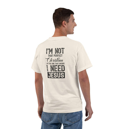 Perfectly Imperfect Christian T-Shirt - Distressed Vintage Tee for Women & Men, Faith-Driven Reminder of God's Love, Unisex Heavy Cotton