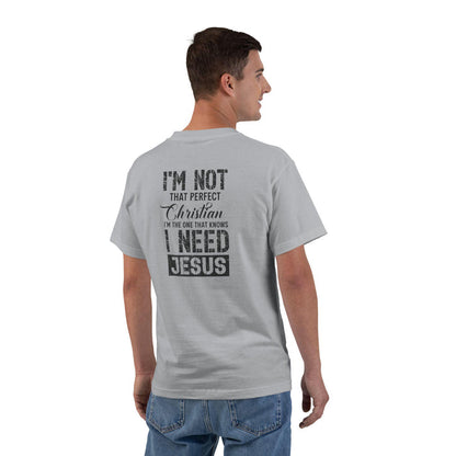 Perfectly Imperfect Christian T-Shirt - Distressed Vintage Tee for Women & Men, Faith-Driven Reminder of God's Love, Unisex Heavy Cotton