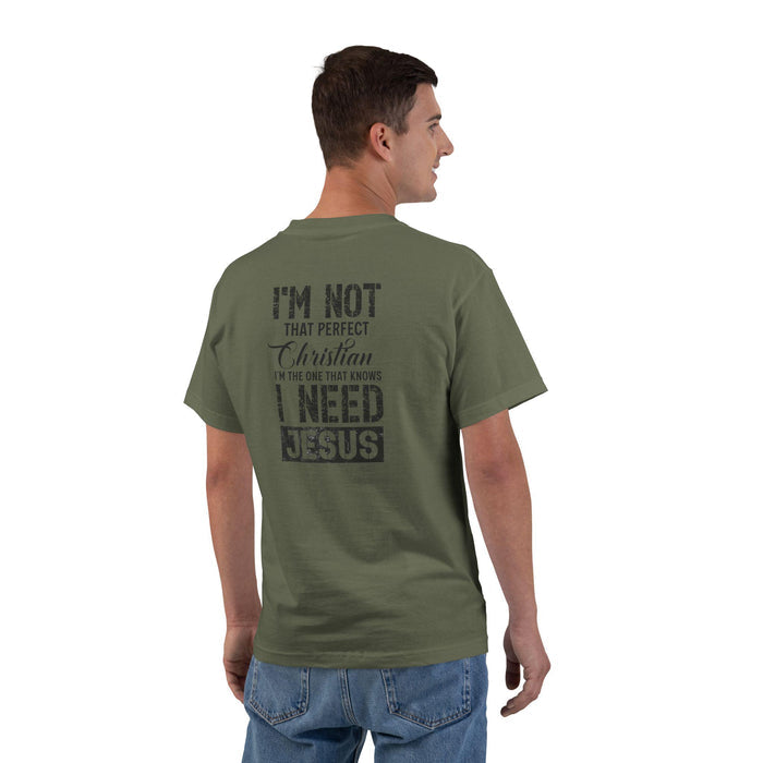 Perfectly Imperfect Christian T-Shirt - Distressed Vintage Tee for Women & Men, Faith-Driven Reminder of God's Love, Unisex Heavy Cotton