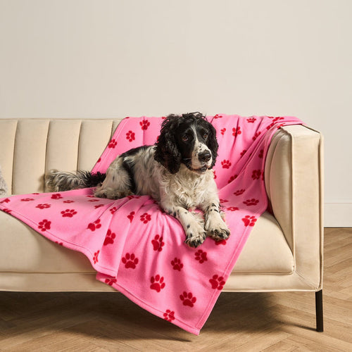 Pet Paw Print Fleece Throw 🇬🇧