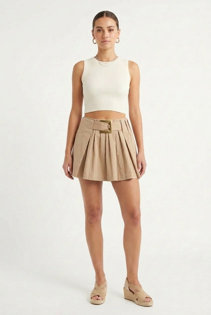Pleated mini skirt