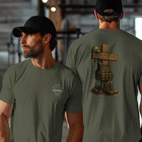 Psalm 144:1 Christian Military Tribute T-Shirt