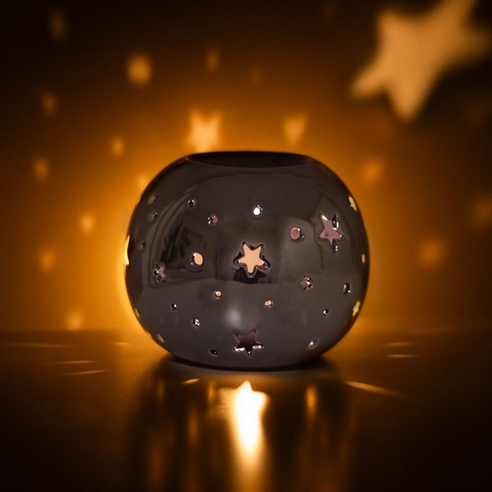 *Purple Iridescent Star Ceramic Oil Burner and Wax Warmer 🇬🇧