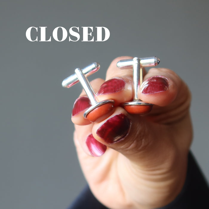 red jasper cufflinks