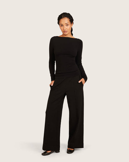 Relaxed Leg Pants - Short - Black