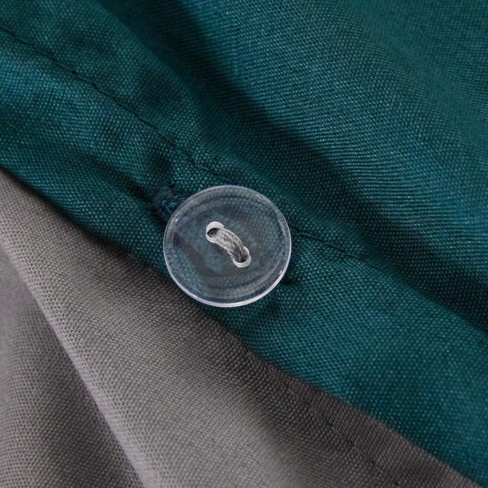 Reversible Duvet Cover Set - Teal/Grey 🇬🇧