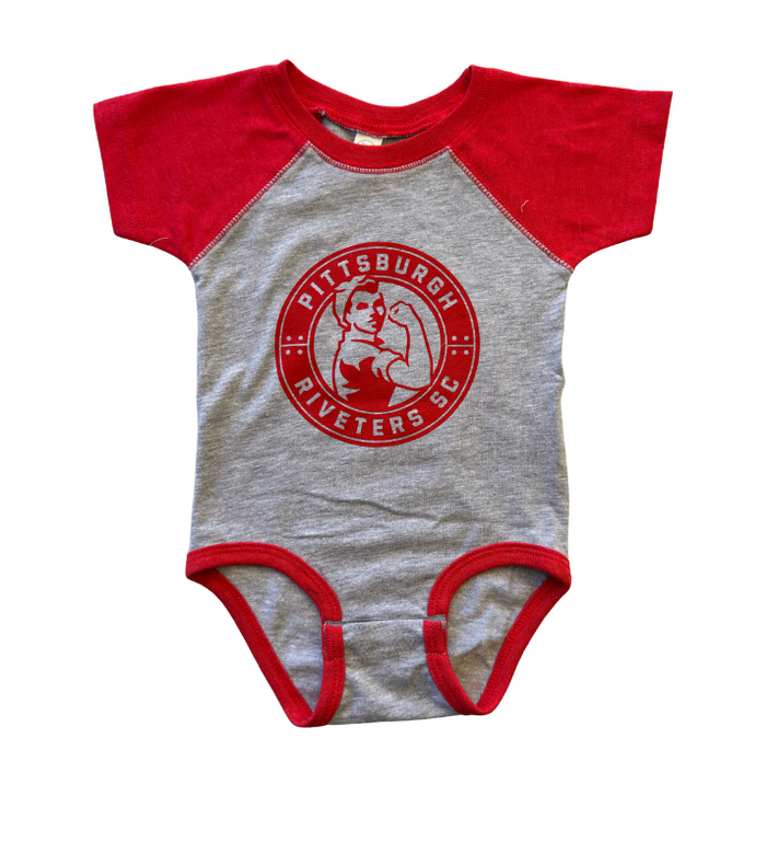 Riveters Onesie - Red/Gray