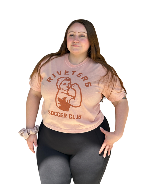 Riveters Women's Boxy Peach Tee