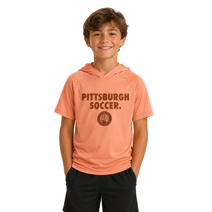 Riveters Youth Hooded S/S Peach Tee