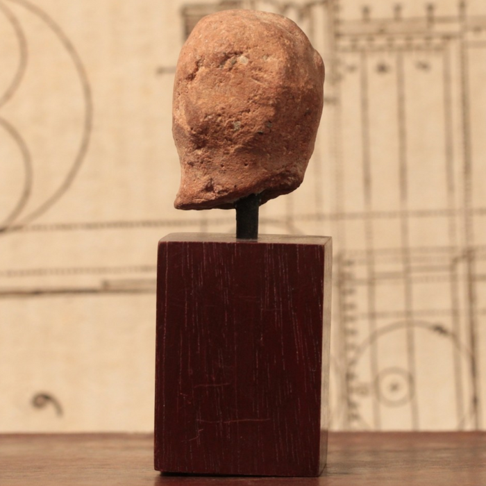 Roman Terracotta Pottery Fragment, Male Head With Stand (1.1 inches) - c. 100 to 300 CE - Roman Empire