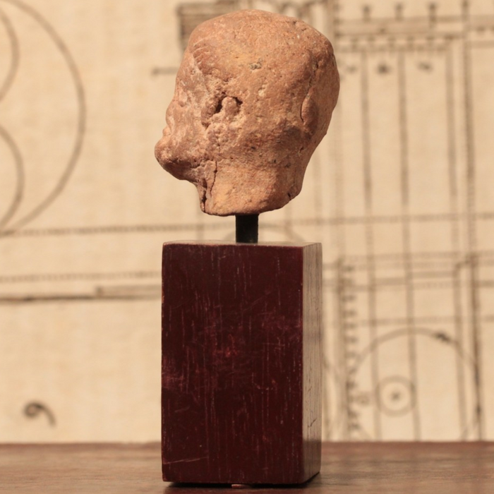 Roman Terracotta Pottery Fragment, Male Head With Stand (1.1 inches) - c. 100 to 300 CE - Roman Empire