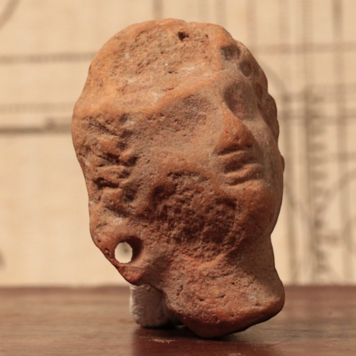 Roman Terracotta Pottery Piece, Female Head (1.8 inches) - c. 100 to 300 CE - Roman Empire
