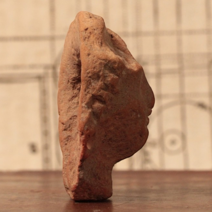 Roman Terracotta Pottery Piece, Female Head (1.8 inches) - c. 100 to 300 CE - Roman Empire