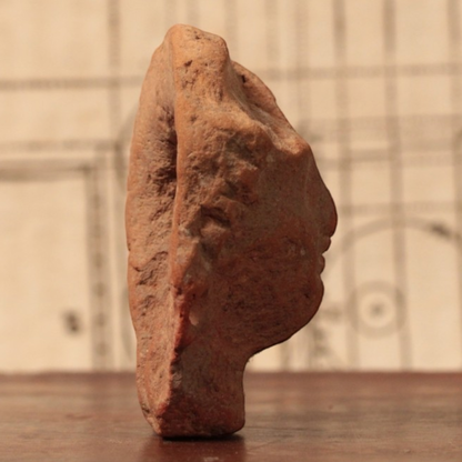 Roman Terracotta Pottery Piece, Female Head (1.8 inches) - c. 100 to 300 CE - Roman Empire