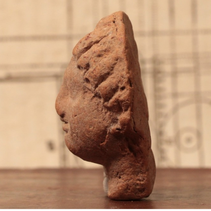 Roman Terracotta Pottery Piece, Female Head (1.8 inches) - c. 100 to 300 CE - Roman Empire