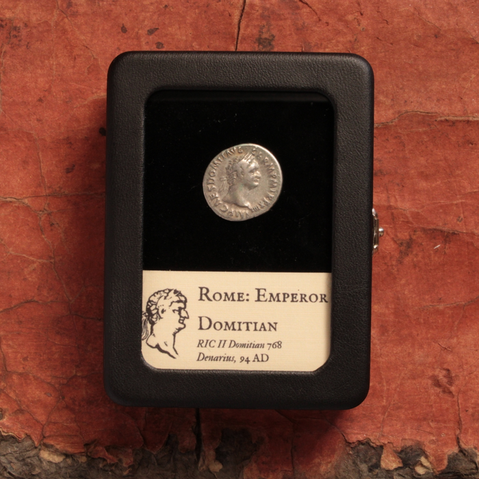 Rome, Emperor Domitian, Silver Denarius, Minerva Reverse - 94 CE - Roman Empire
