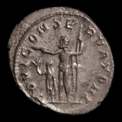 Rome, Emperor Gallienus, AR Antoninianus, Jupiter (God of Sky & Thunder) - 254 to 255 CE - Roman Empire