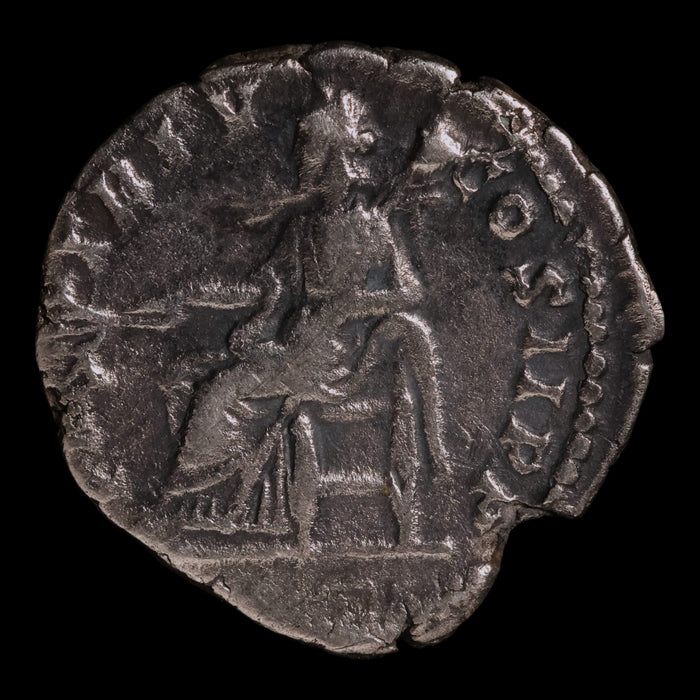 Rome, Emperor Septimius Severus, AR Denarius, Pax (Goddess of Peace) - 196 to 197 CE - Roman Empire