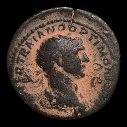 Rome, Emperor Trajan, AE Semis, Senatus Consulto Reverse - 114 to 117 CE - Roman Empire
