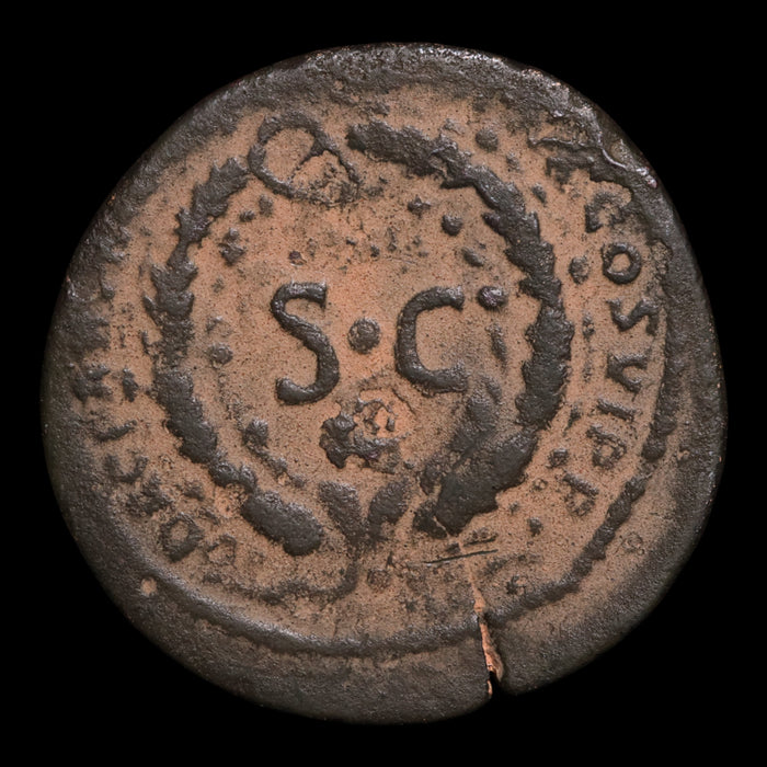 Rome, Emperor Trajan, AE Semis, Senatus Consulto Reverse - 114 to 117 CE - Roman Empire