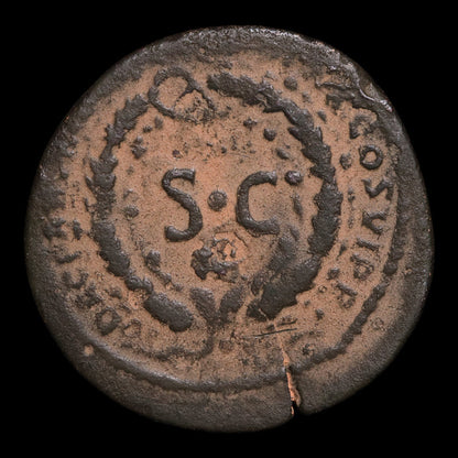 Rome, Emperor Trajan, AE Semis, Senatus Consulto Reverse - 114 to 117 CE - Roman Empire