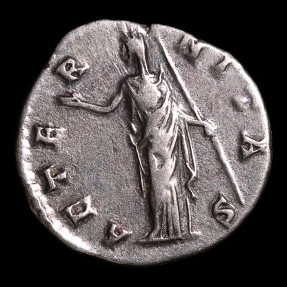 Rome, Empress Faustina I, AR Denarius, Juno (Goddess of Marriage) - 141 CE - Roman Empire