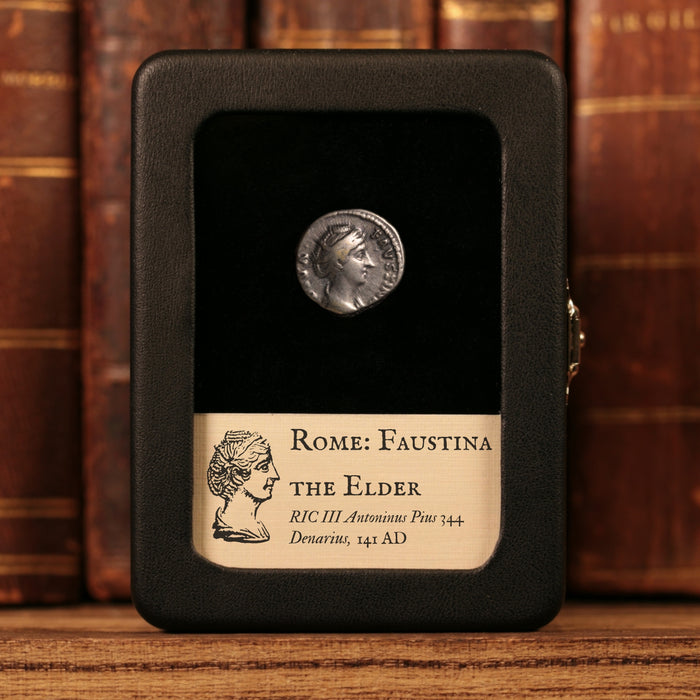 Rome, Empress Faustina I, AR Denarius, Juno (Goddess of Marriage) - 141 CE - Roman Empire