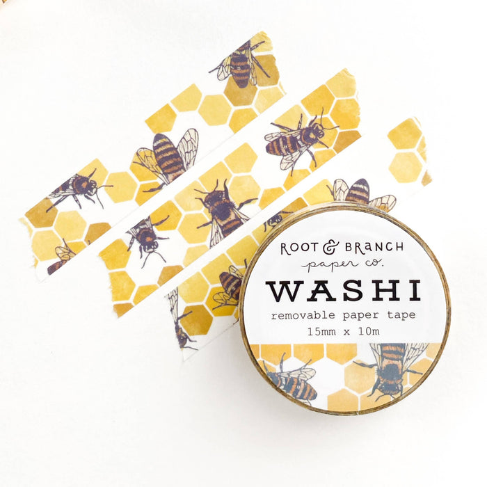 Root & Branch Paper Co. - Honeybee + Honeycomb Washi Tape