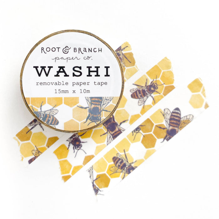 Root & Branch Paper Co. - Honeybee + Honeycomb Washi Tape
