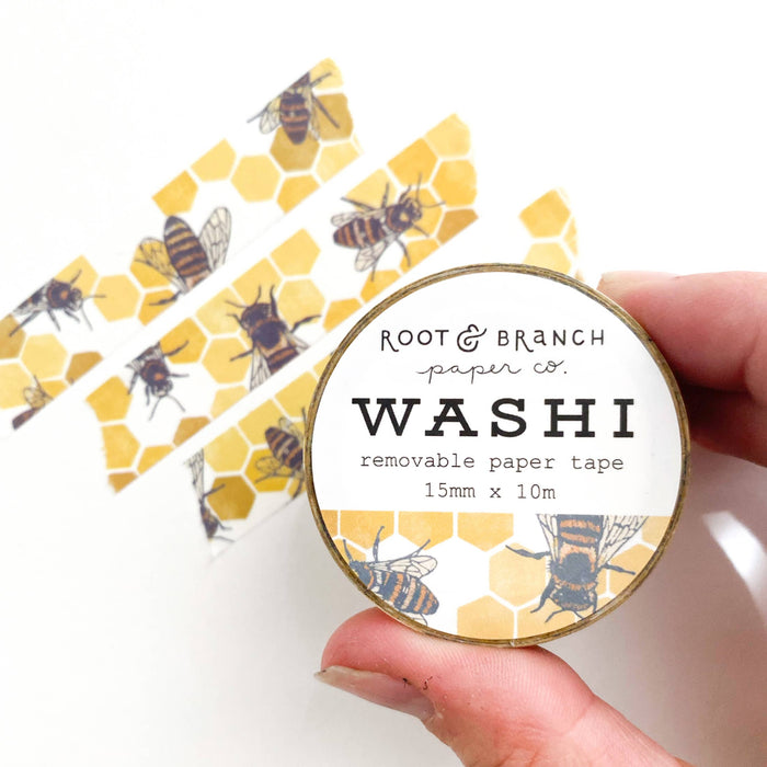 Root & Branch Paper Co. - Honeybee + Honeycomb Washi Tape