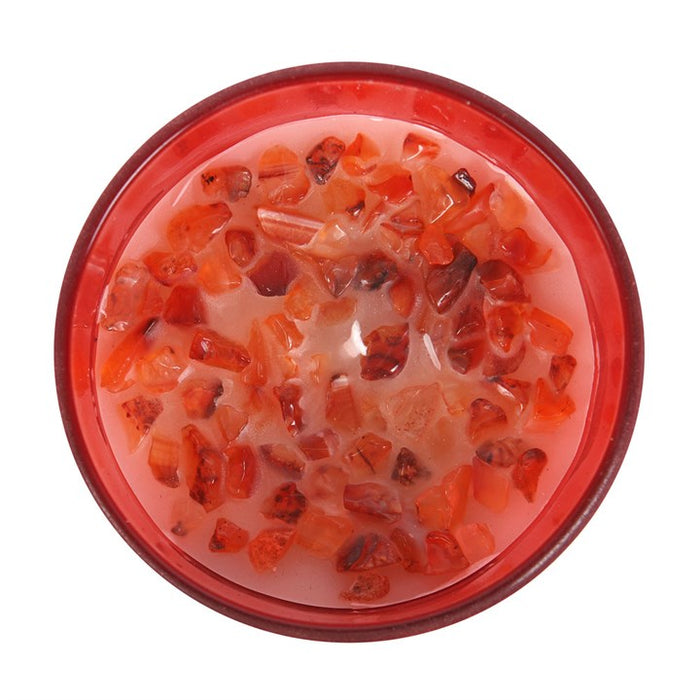 Root Chakra Strawberry Crystal Chip Candle 🇬🇧