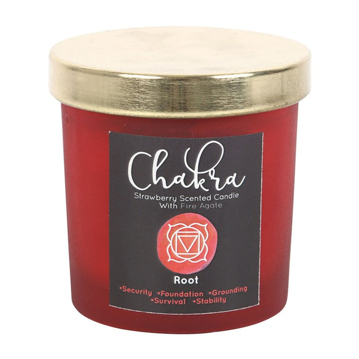 Root Chakra Strawberry Crystal Chip Candle 🇬🇧