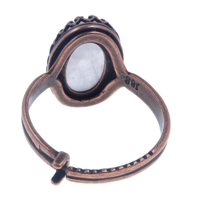rose quartz antique copper ring