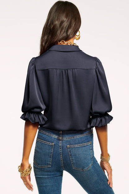 Dina Button Down Bodysuit | NAVY