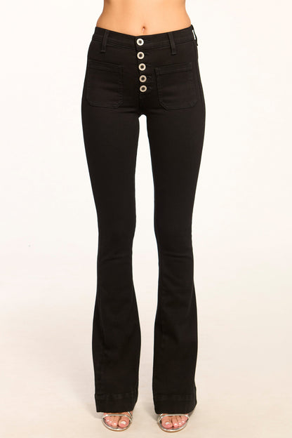 Cindy High-Rise Flare Jean | BLACK