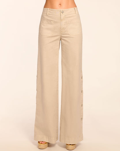 Giselle Canvas Wide Leg Pant | SANDSTONE