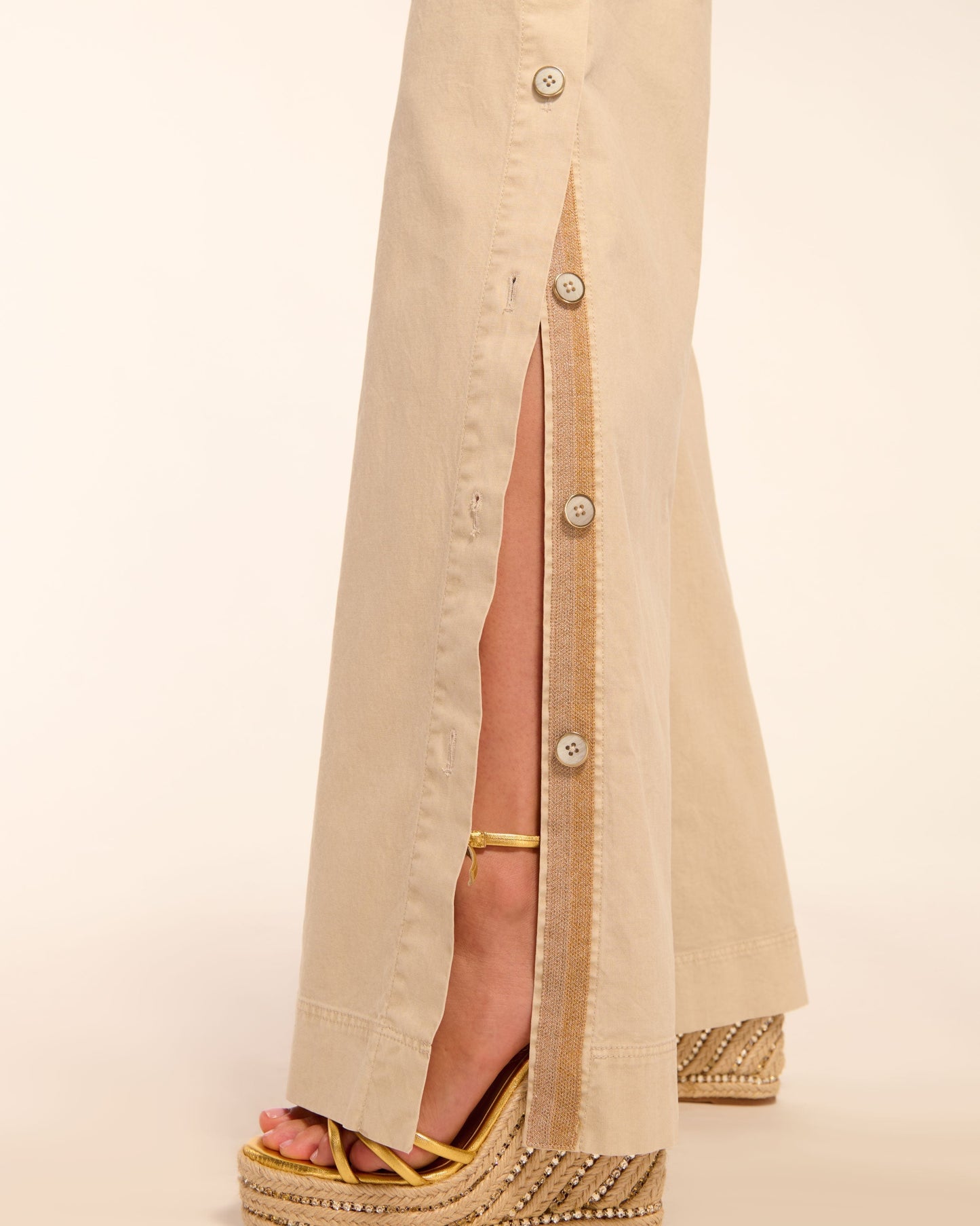 Giselle Canvas Wide Leg Pant | SANDSTONE