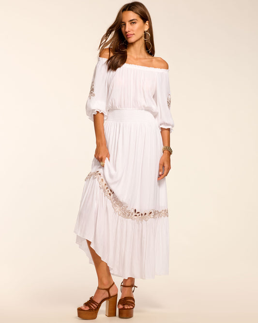 Alex Smocked Off-The-Shoulder Maxi Dress
