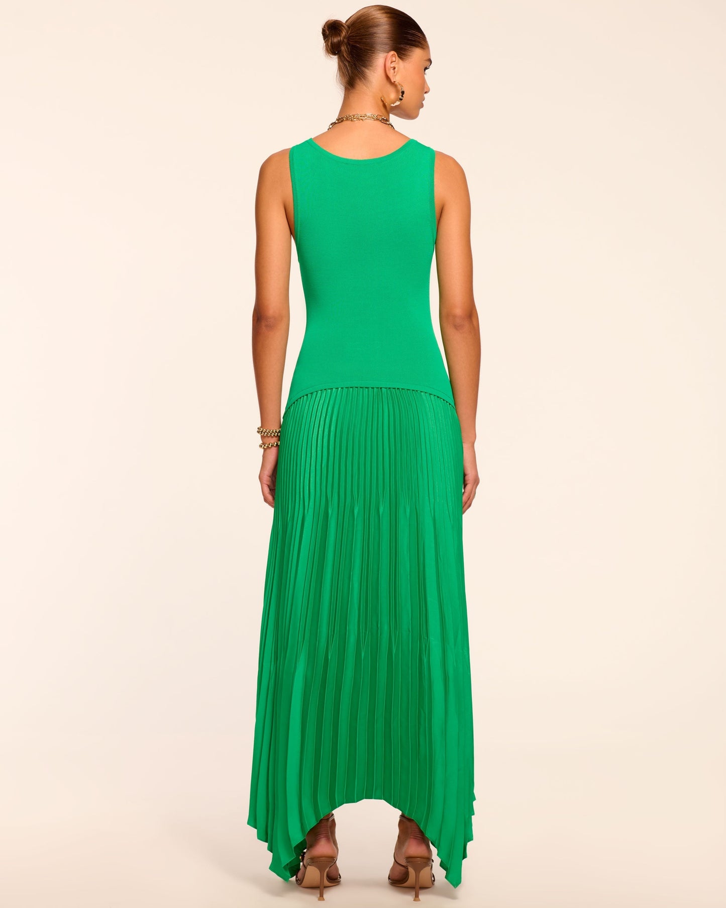 Davinia Knit Combo Pleated Maxi Dress