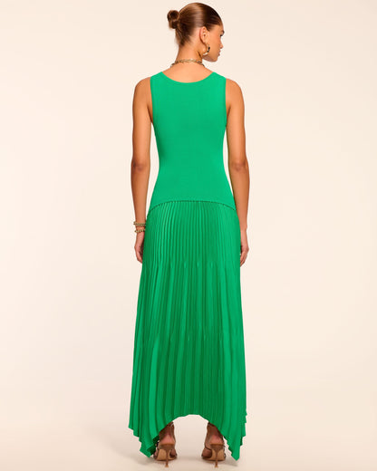 Davinia Knit Combo Pleated Maxi Dress