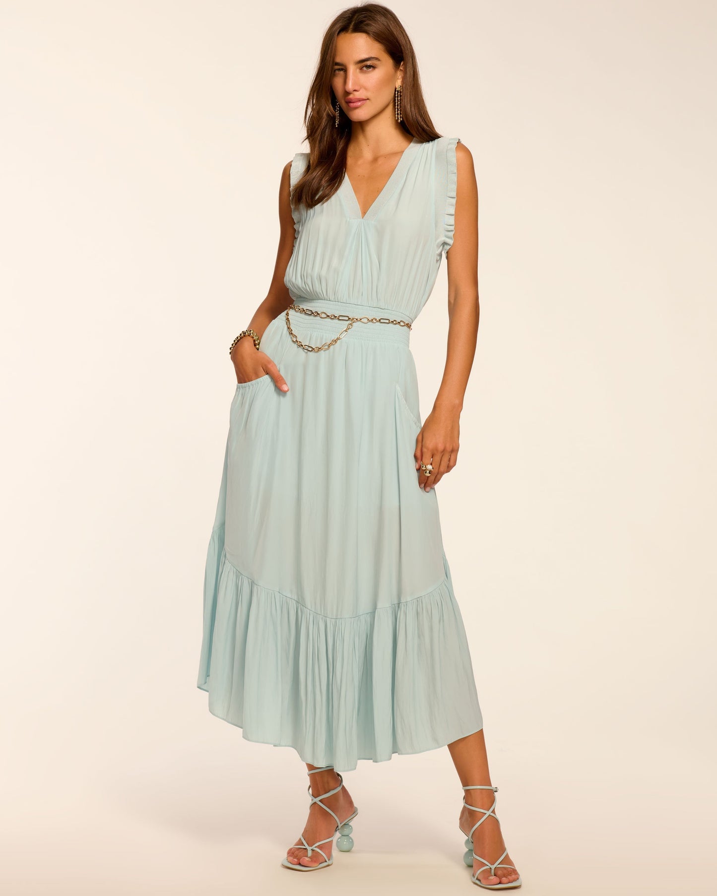 Coco Smocked Sleeveless Midi Dress