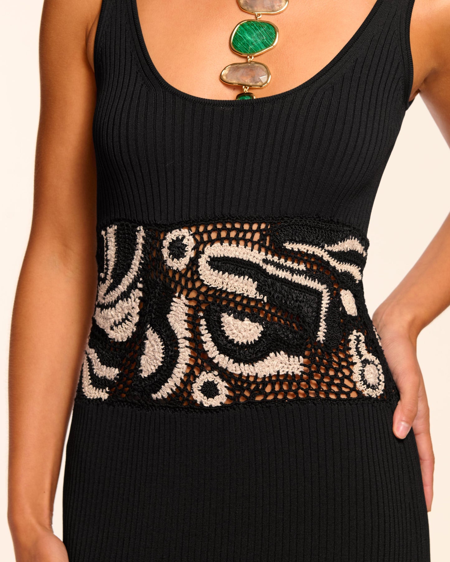 Fiana Crochet Sleeveless Midi Dress