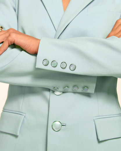 Cherie Stretch Cotton Blazer | MOONSTONE BLUE