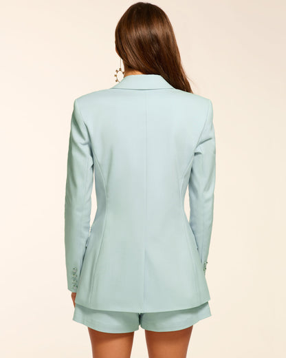 Cherie Stretch Cotton Blazer | MOONSTONE BLUE