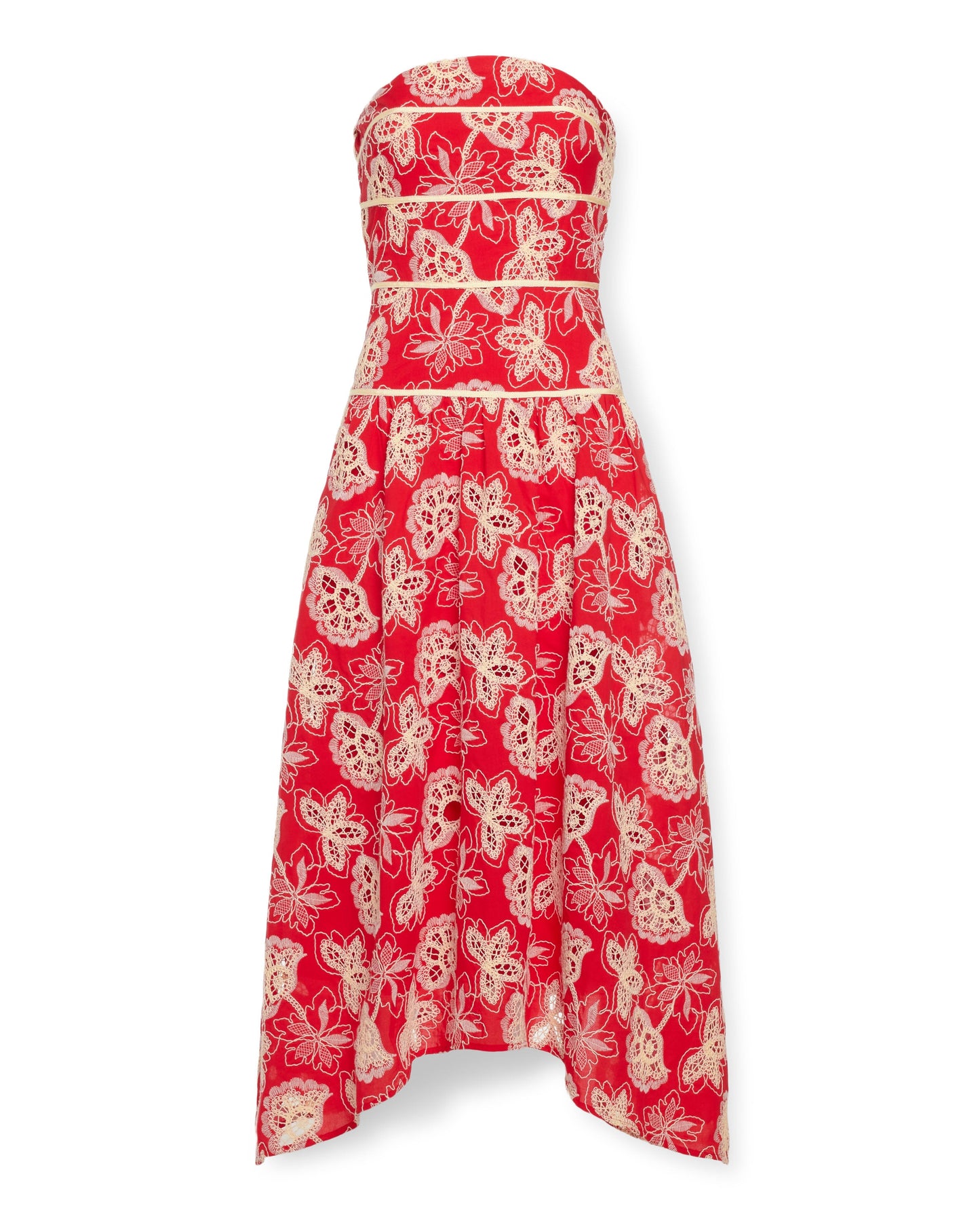 Blanca Strapless Embroidered Maxi Dress
